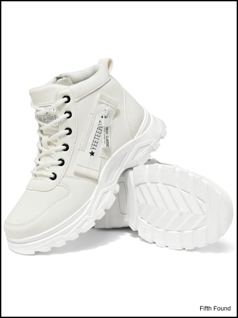 Faux Leather Lace Up Ankle Boots Anti-Slip Combat Booties Side Zipper